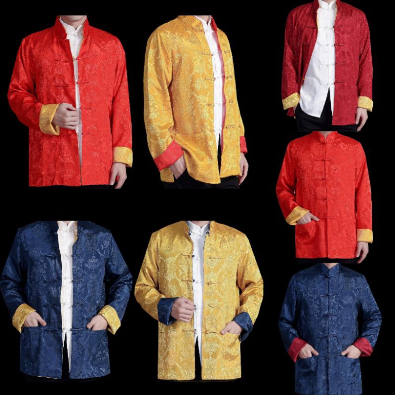 Baju Cheongsam Pria Changshan Sangjit Tunangan Lamaran