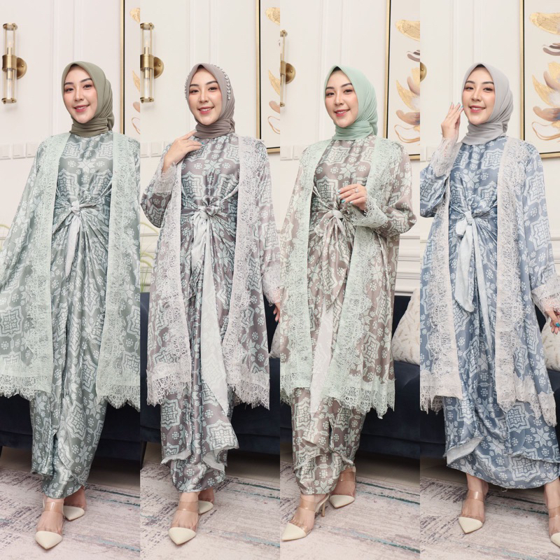 LEVIYNA KAFTAN SET DRESS  / GAMIS BATIK PREMIUM / GAMIS TERBARU
