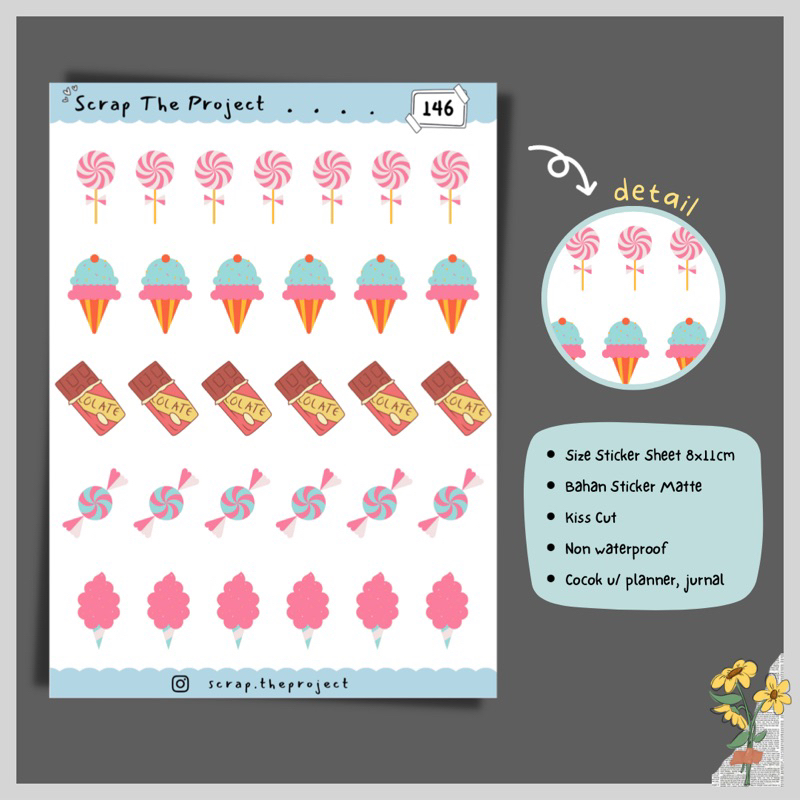 

STICKER PLANNER JOURNAL / STICKER SWEET CANDY / STP - 146