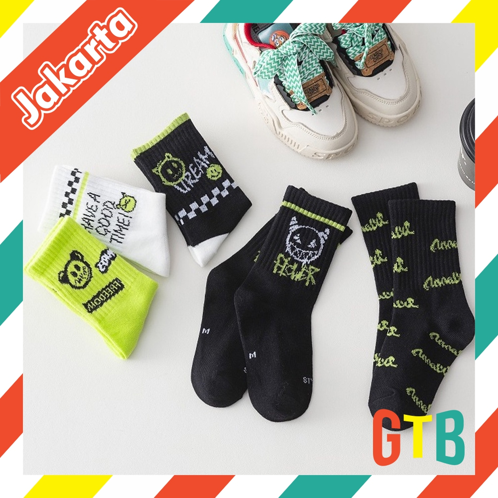 GTB Kaos Kaki Anak Motif Beruang Kaus Kaki Bayi Devil Bear Lucu KK063