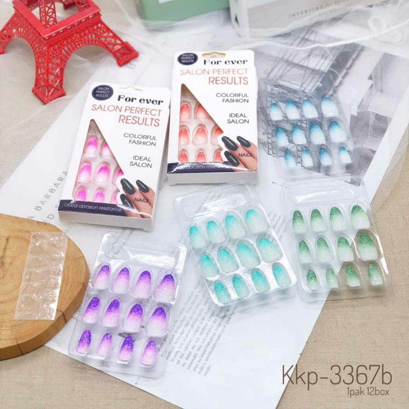 Kuku Palsu Dan Lem Fake Nail Art 3D Kuku Palsu Tahan Air