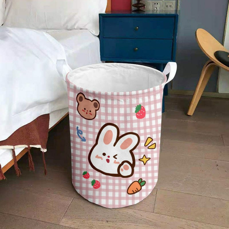 Keranjang Baju Cucian Pakaian Kotor Laundry Basket Keranjang Bulat / Keranjang Baju Cucian Kotor Laundry Basket Motif Karakter Laundry Bag 35x45 Cm