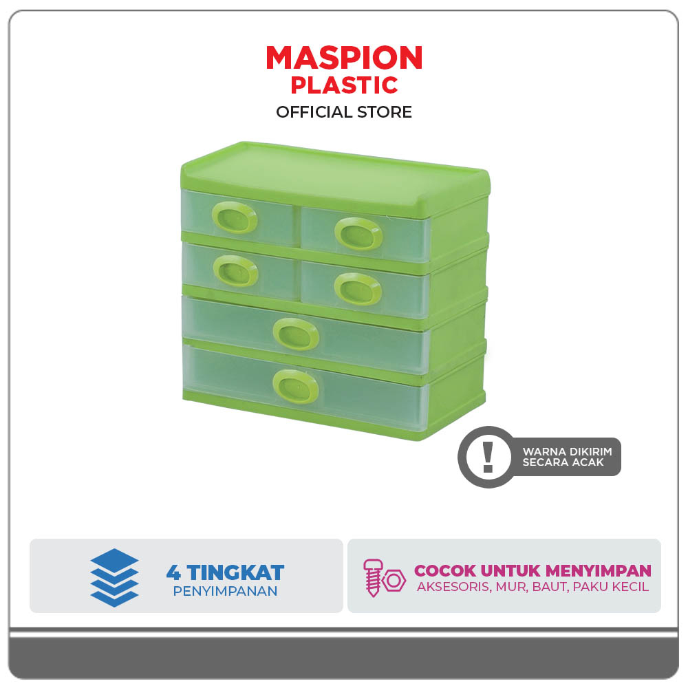 Maspion Laci Penyimpanan Mini Plastik 4 Susun Beauty Box S4L2
