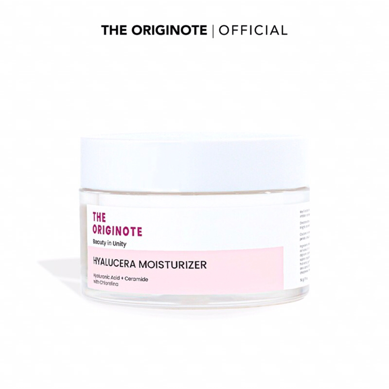 The Originote Hyalucera Moisturizer Gel 50ml Pelembab Wajah Memperbaiki Skin Barrier dan Primer Menghidrasi Kulit Wajah with Hyaluronic Acid, Ceramide &amp; Chlorelina【BPOM】