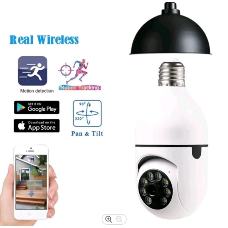 CCTV mini PTZ V380 bohlam lampu nirkabel HD 1080P V380