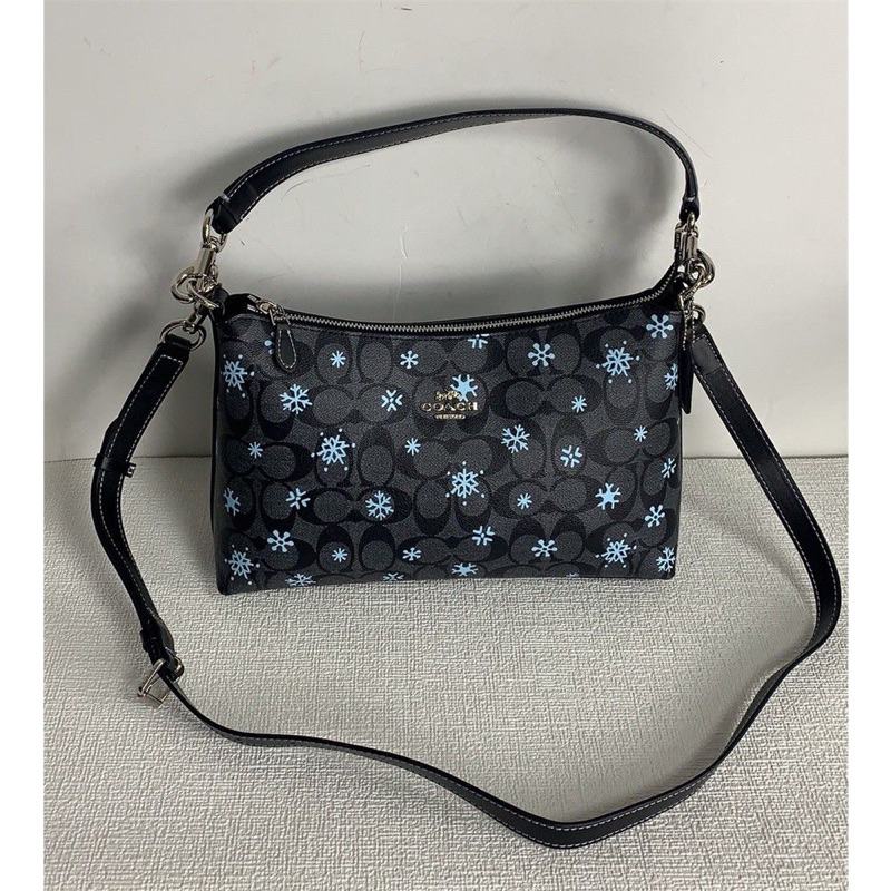 Coach Clara Shoulder Bag In Signature Canvas With Snowflake Print (CE586)