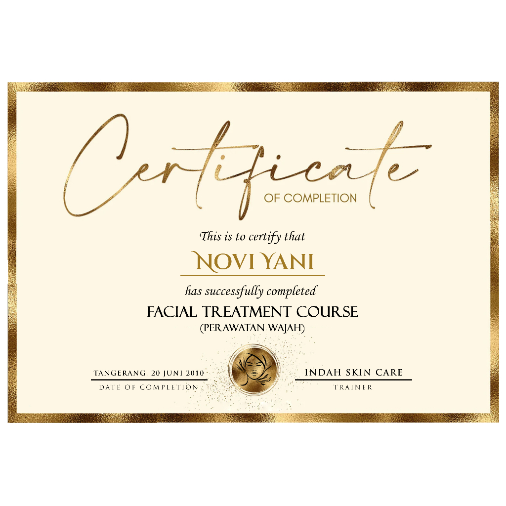 

[mp72 d] Sertifikat Salon Kecantikan Beauty Treatment Makeup Artist MUA Custom Sertifikat
