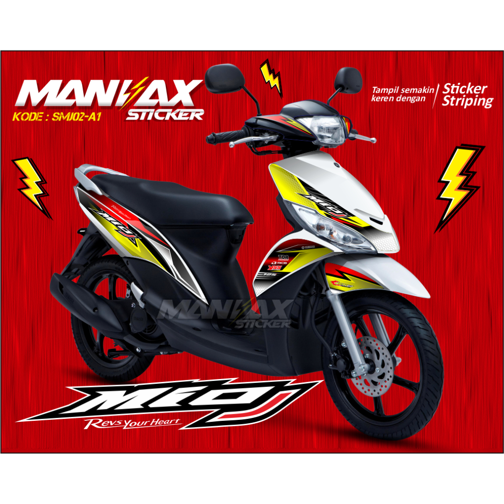 Striping Mio J Variasi - Stiker Decal Mio J Semifull Motif Matrix - Aksesoris Stiker Mio J Matic Spo