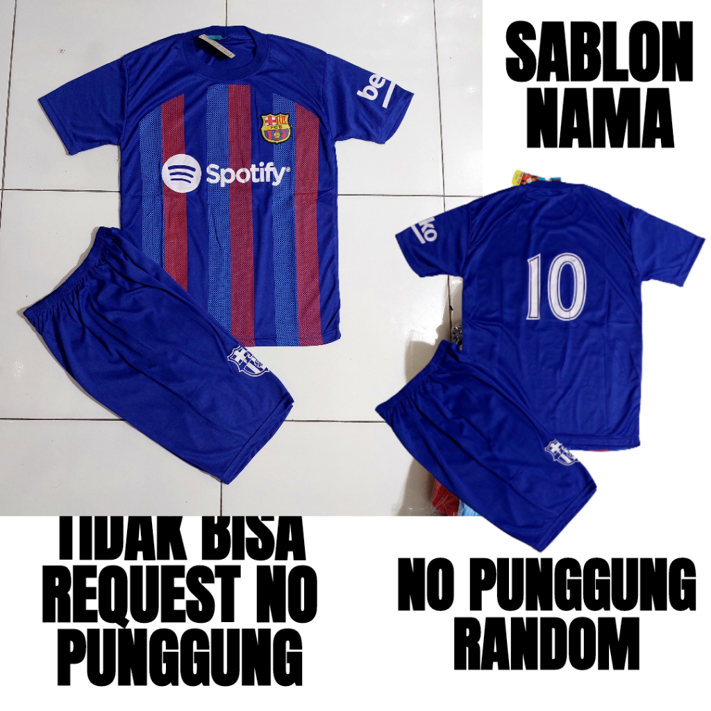 jersey bola anak barcelona bisa sablon nama usia 0-12thn