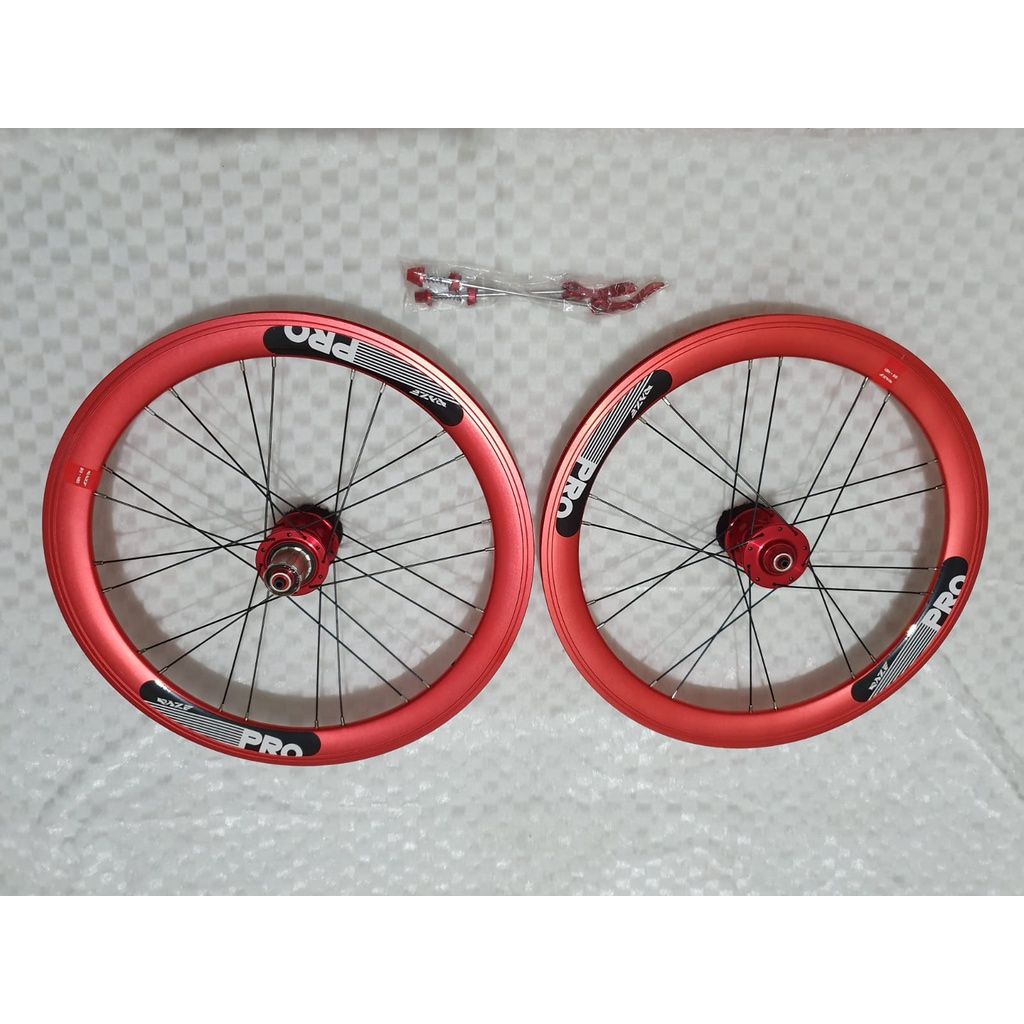 Velg rims wheelset sepeda lipat raze pro 20 x 1 3/8 20+ 451 22inch Warna Silver hitam