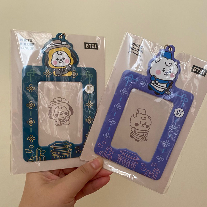 READY BTS BT21 keyring photocard mpc pc photo holder hanbok rj chimmy official jin jimin seokjin