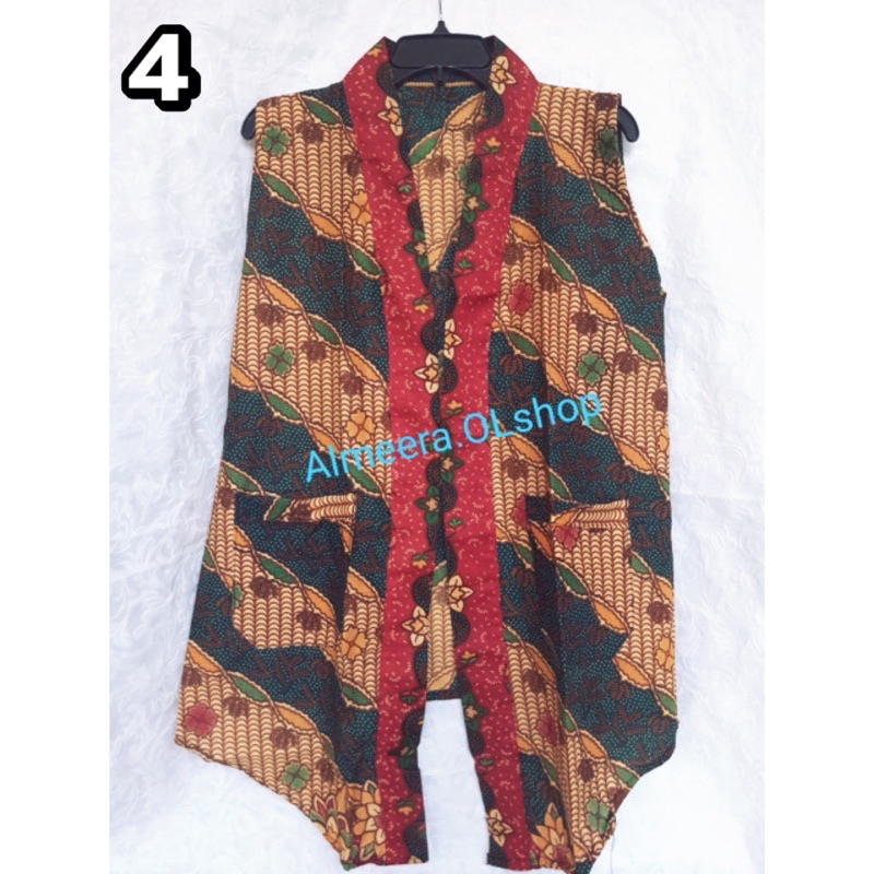 vest batik outer pendek