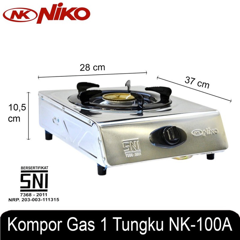 KOMPOR GAS 1 TUNGKU NIKO NK 100A STANLESS