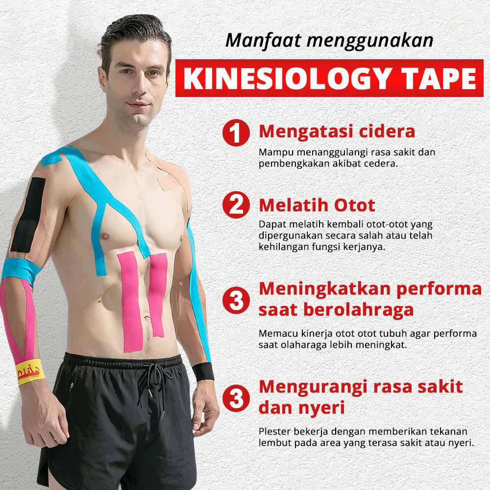 YUN Mall Kanesio Tape / Tapping / Kinesiology Tape  5cm x 5m Termurah Sport And Therapy Tapping Plester Untuk