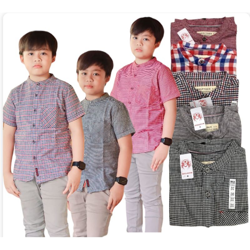 kemeja koko anak laki laki soft flanel motif kotak kotak
