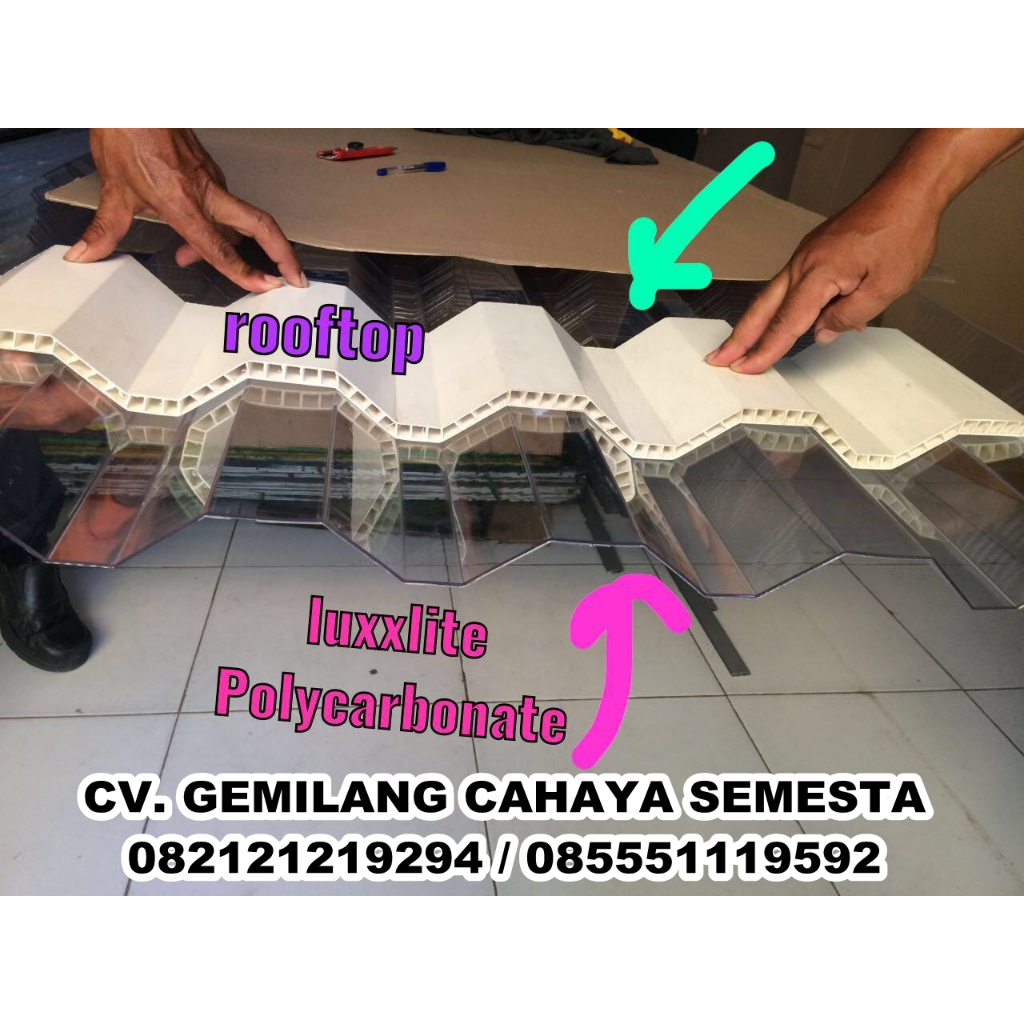 Rooftop Transparan ( 6 M ) / Luxxlite / Atap Polycarbonate Corrugated