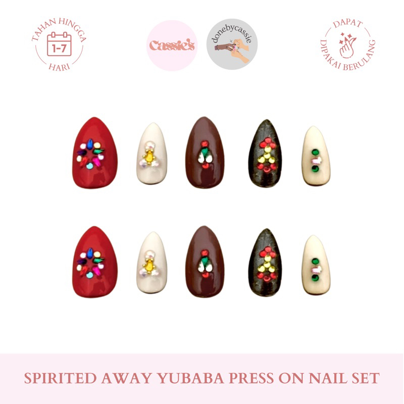 DONEBYCASSIE Spirited Away Yubaba Press On Nail Art Set | Custom Kuku Palsu