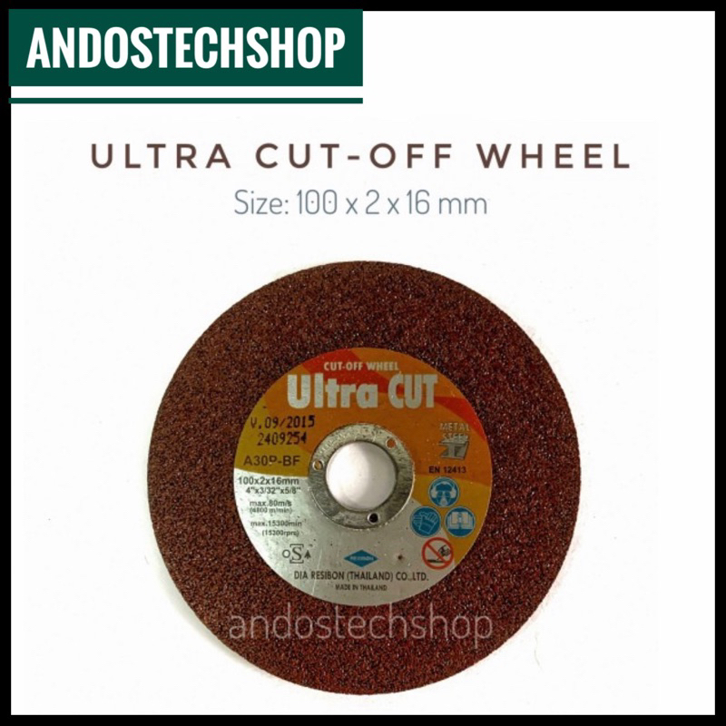 Batu Mata Gerinda Potong 4" x 2mm | ULTRA CUT 100 x 2 x 16mm | Batu Grenda