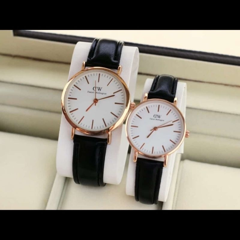 SS.id READY JAM TANGAN COUPLE/ JAM PRIA WANITA TALI KULIT.