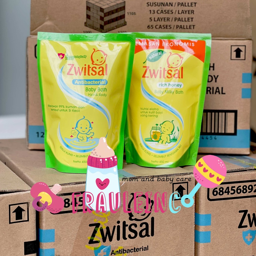 *FRAULEINCO* ZWITSAL NATURAL BABY BATH Rich honey 450ml / sabun sampo anak