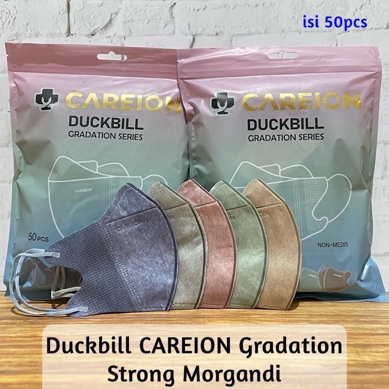 Masker Duckbill Warna Careion Emboss Murah Premium Tebal 3 PLY Earloop (50pcs)