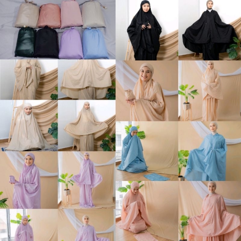 ready stock mukena travelling parasut korea kecil alf alif