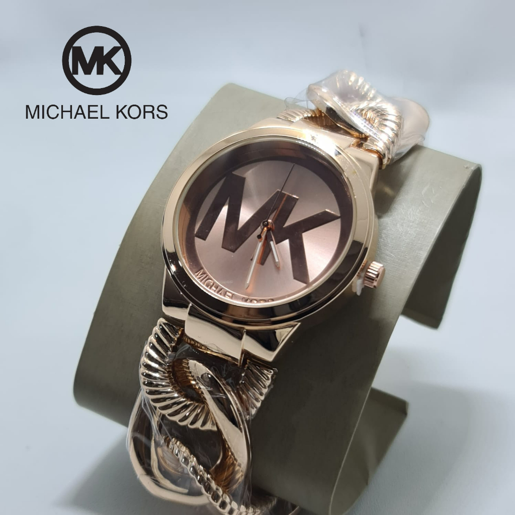 JAM TANGAN WANITA MK MICHAEL KORS ANALOG RANTAI KEPANG DIAMETER 3.8 CM