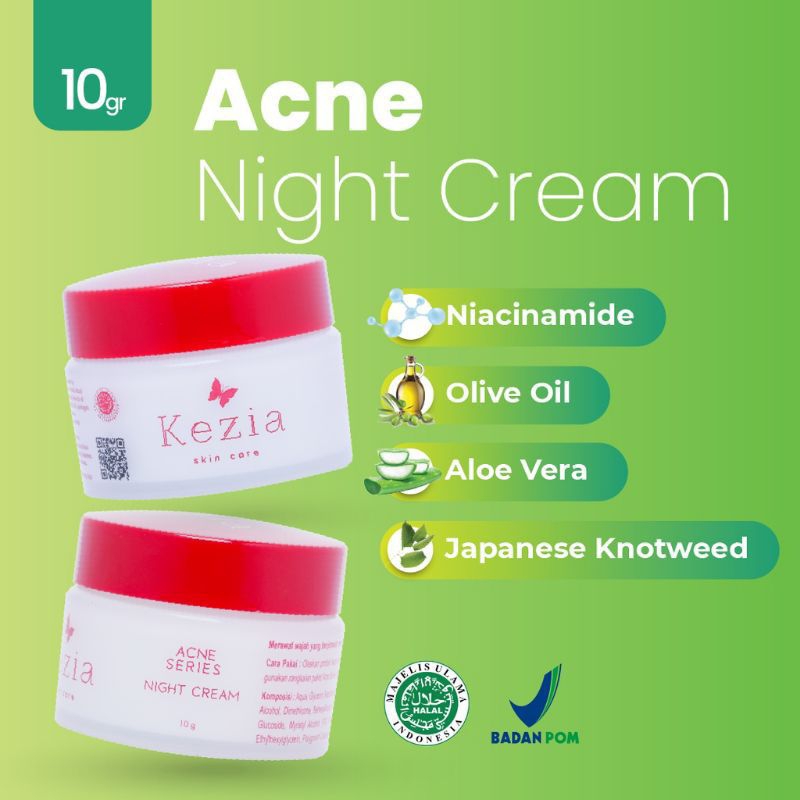 NINGHTCREAM KEZIA SKINCARE ECER WHITENING/ACNE/DARKSPOT