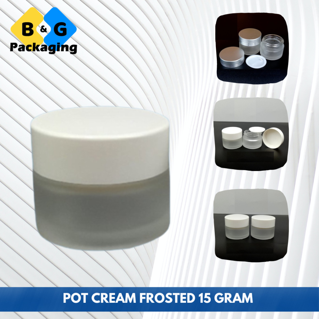 POT CREAM GLASS JAR KACA 15 GRAM FROSTED IMPORT WADAH KRIM KOSMETIK
