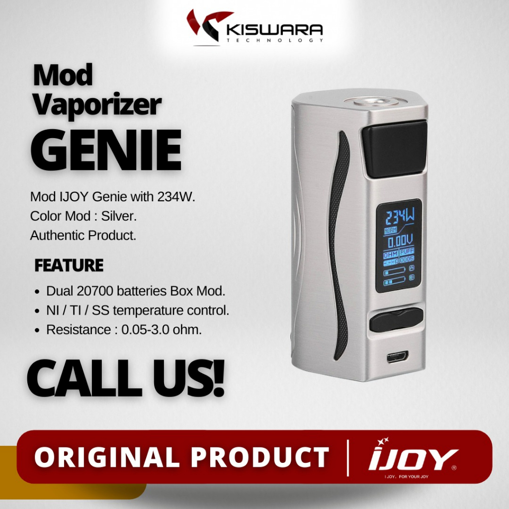 IJOY Genie PD270 Box Mod - SILVER [Authentic] KiswaraBandung