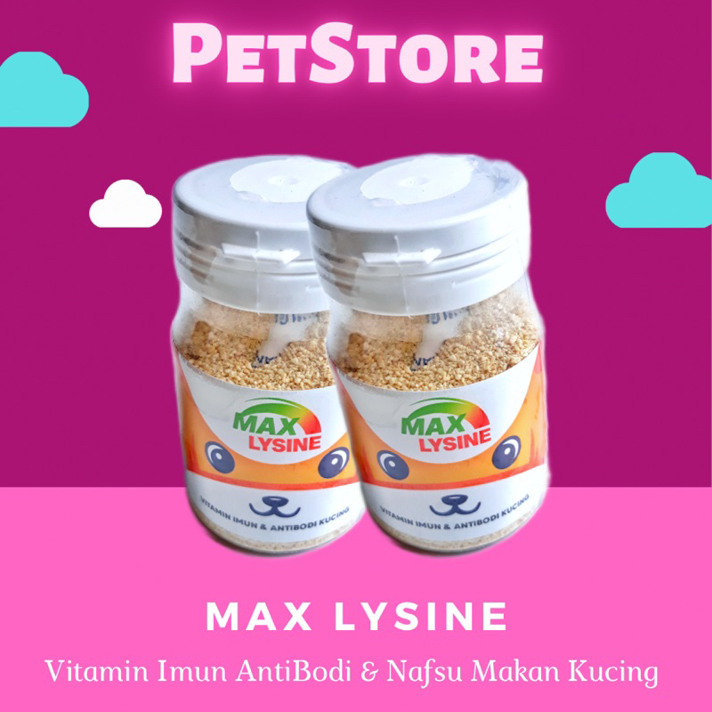 Vitamin Kucing penambah Nafsu Makan MAX LYSINE bagus untuk Imun dan AntiBodi