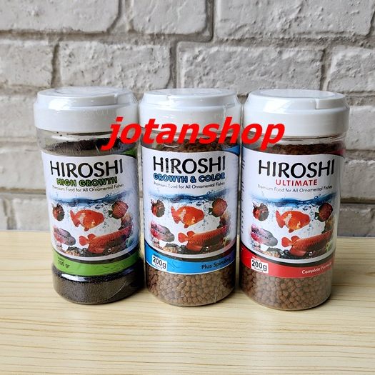 HIROSHI GROWTH &amp; COLOR 200gr Makanan Pakan Ikan hias Pelet pellet Floating Small S 2mm