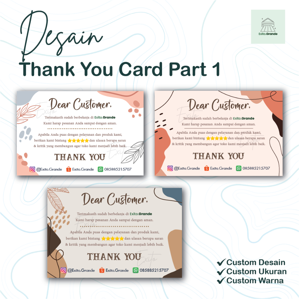 

Kartu Ucapan Terimakasih / Thank You Card Online Shop - Part 1