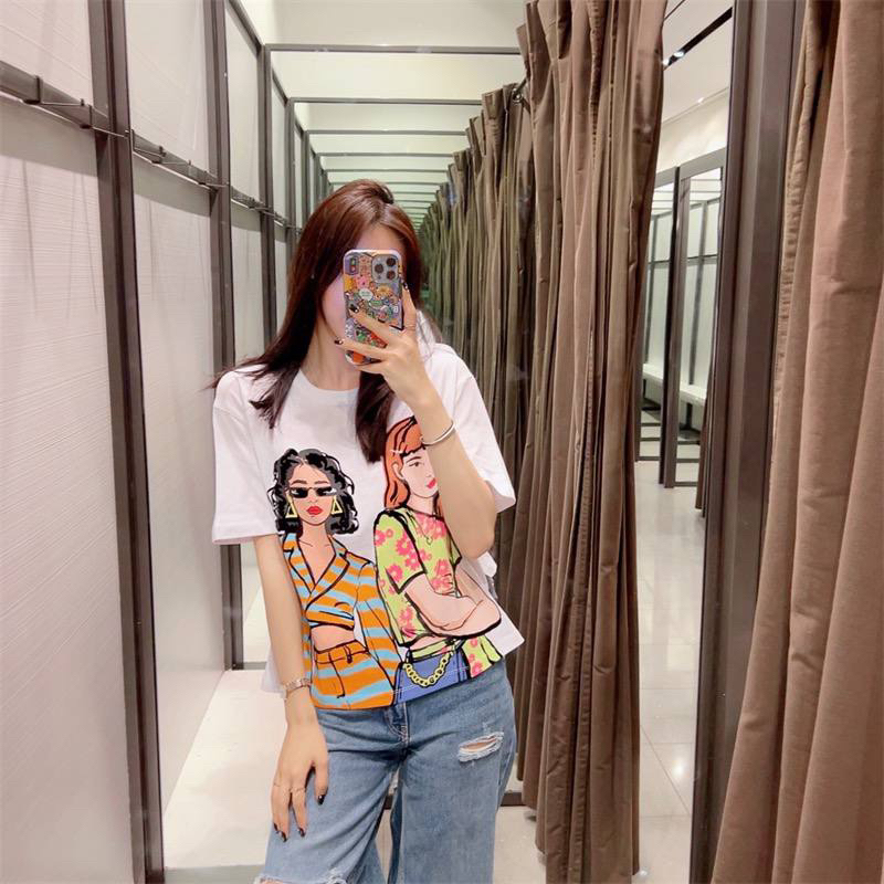 Kaos Print ZR Oversize / Baju Atasan Wanita Import