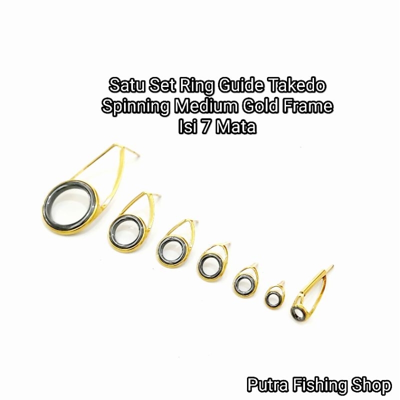 New Ring Guide Takedo Spinning Medium Gold Frame isi 7 Mata - Satu Set Ring Guide Non Fuji Takedo