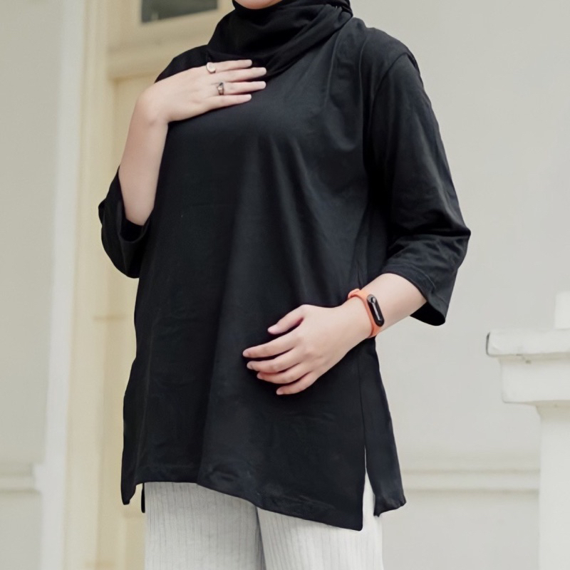 Tamstore Kaos Oversize Basic Polos Wanita Atasan Top Babyterry