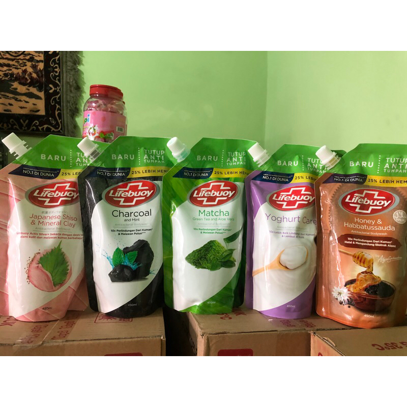 Lifebuoy Sabun Mandi Cair 450ml Japanese Shiso | Charcoal | Matcha | Yogurt Care | Honey & Habbatuss
