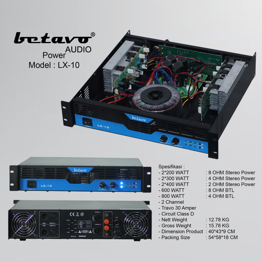 Betavo Audio Professional Power LX - 10 Garansi Resmi