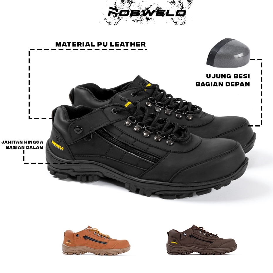 Jual Sepatu Safety Boots Pria Ujung Besi Outdoor Kerja Lapangan Sepatu Pria Safety Murah