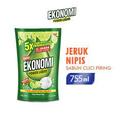 Ekonomi Power Liquid Cairan Cuci Piring 755ml, Beli 1 Gratis  (105+27ml)
