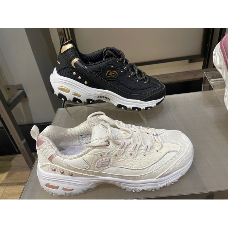 SKECHERS D'LITES WOMEN'S FITNESS SHOES - WHITE