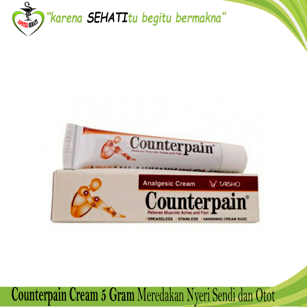 COUNTERPAIN 5 Gr Krim Nyeri Otot Sendi Keseleo Terkilir Cream Salep Analgesic Pegal Linu Encok