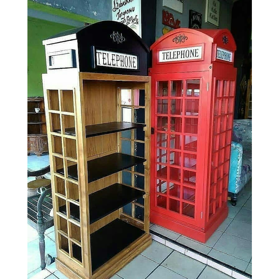 Lemari Hias Telephone Inggris Kayu Jati Atau Mahoni,Lemari Pajangan Model Terbaru