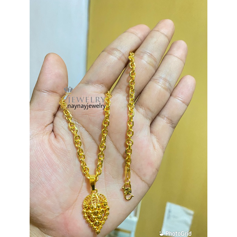 Kalung medan 2 / 3 suku anggur sedang / Warna 24k