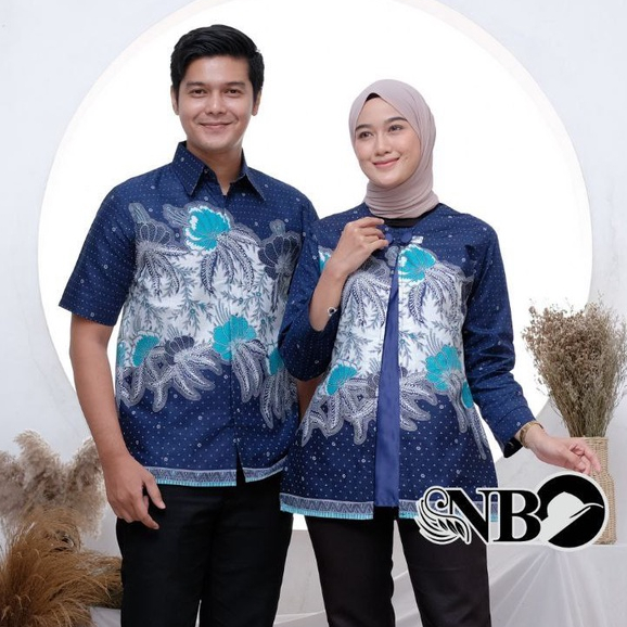 Batik Couple Modern Atasan Blouse Batik Kerja Kantor Wanita Motif Amarilis