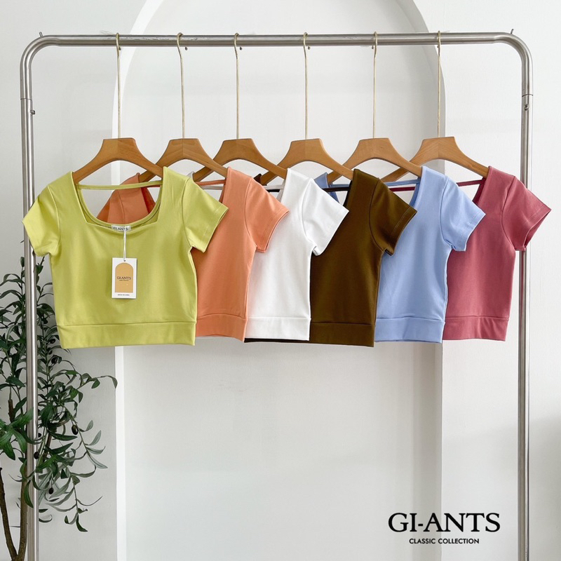 ATASAN GIANTS BASIC MODEL CROP LEHER KOTAK TALI BELAKANG KAOS IMPORT BANGKOK (BJGB430)