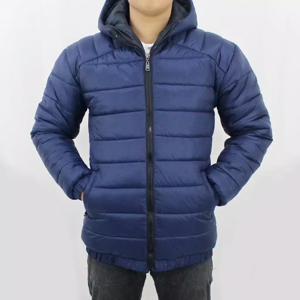 Jaket PUFFER Hoodie POLOS Unisex Jaket Motor Pelindung Dada Mantel Parasut Musim Dingin Jaket Outdoor