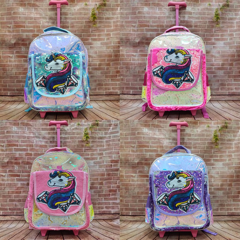 Troli Anak Cewek 16” Unicorn Hologram AEO