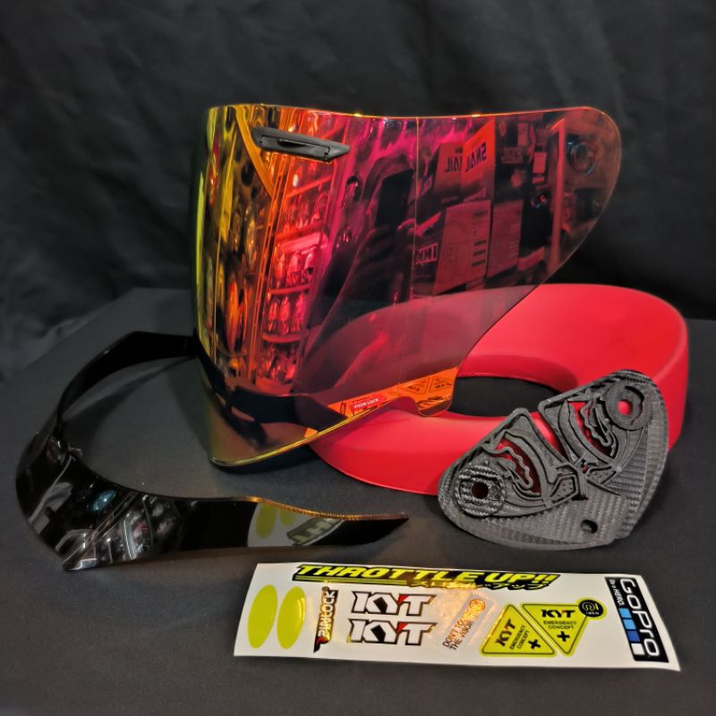 paketan ganteng helm kyt kyoto| visor venom alis/spoiler free stiker set