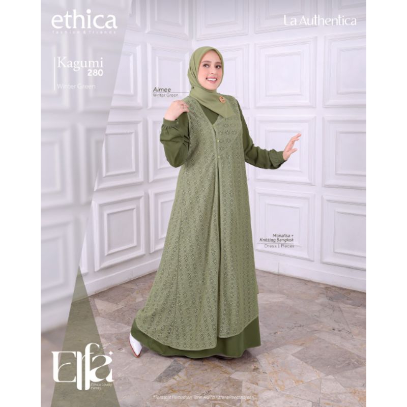 Sarimbit Terbaru 2Layer bahan Monalisa outer Brukat/Elfa 379 /Kagumi 280 Winter Green 100% original 